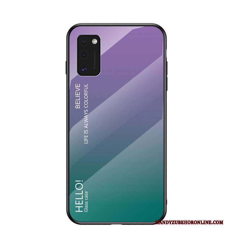 Hülle Samsung Galaxy A41 Gemalt Netto Rot Farbverlauf, Case Samsung Galaxy A41 Mode Glas Handyhüllen