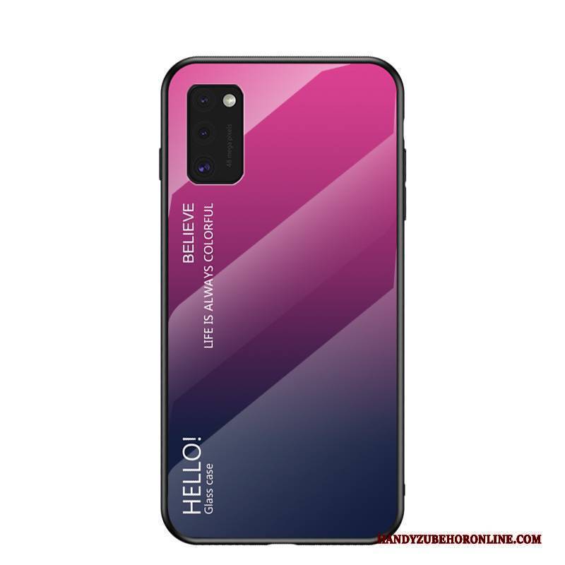 Hülle Samsung Galaxy A41 Gemalt Netto Rot Farbverlauf, Case Samsung Galaxy A41 Mode Glas Handyhüllen