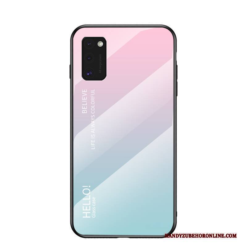 Hülle Samsung Galaxy A41 Gemalt Netto Rot Farbverlauf, Case Samsung Galaxy A41 Mode Glas Handyhüllen