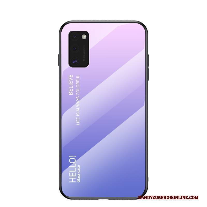 Hülle Samsung Galaxy A41 Gemalt Netto Rot Farbverlauf, Case Samsung Galaxy A41 Mode Glas Handyhüllen