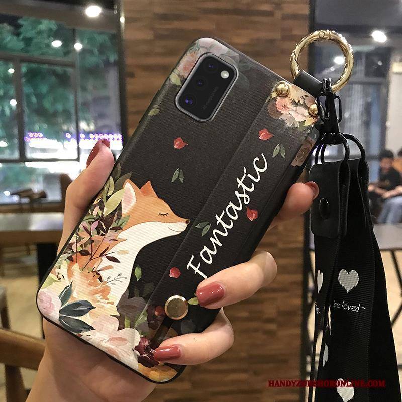 Hülle Samsung Galaxy A41 Halterung Blumen Trend, Case Samsung Galaxy A41 Weiche Hängende Verzierungen Weiß