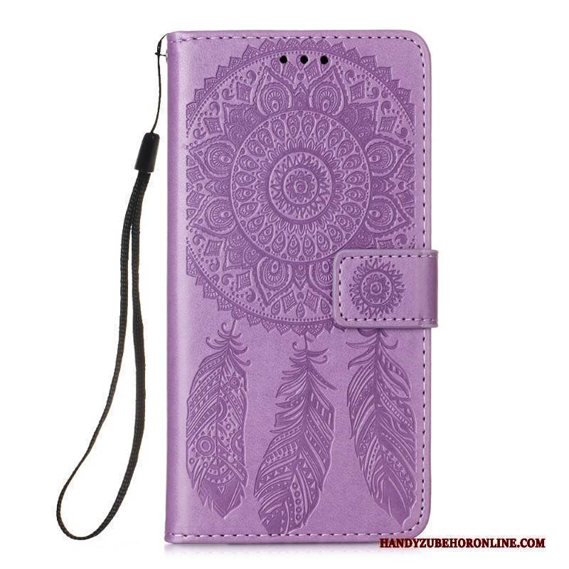 Hülle Samsung Galaxy A41 Lederhülle Lila Handyhüllen, Case Samsung Galaxy A41 Folio