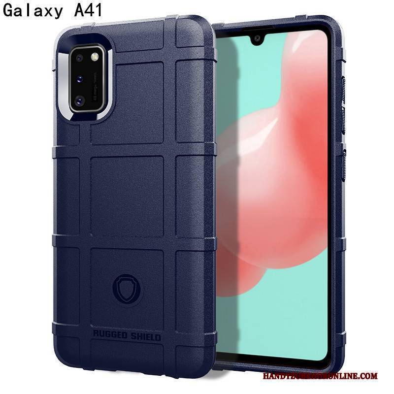 Hülle Samsung Galaxy A41 Schutz Nubuck Magnetismus, Case Samsung Galaxy A41 Weiche An Bord Anti-sturz