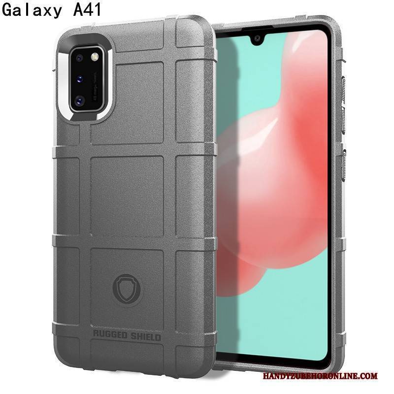 Hülle Samsung Galaxy A41 Schutz Nubuck Magnetismus, Case Samsung Galaxy A41 Weiche An Bord Anti-sturz