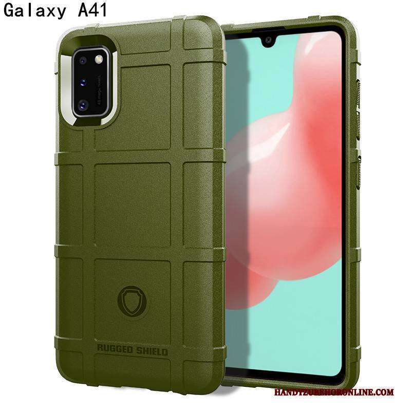 Hülle Samsung Galaxy A41 Schutz Nubuck Magnetismus, Case Samsung Galaxy A41 Weiche An Bord Anti-sturz