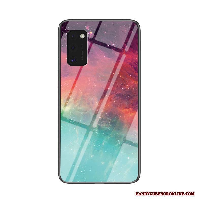 Hülle Samsung Galaxy A41 Taschen Anti-sturz Netto Rot, Case Samsung Galaxy A41 Silikon Trendmarke Glas