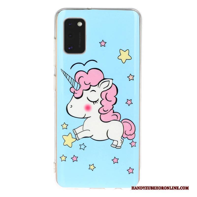 Hülle Samsung Galaxy A41 Taschen Handyhüllen Anti-sturz, Case Samsung Galaxy A41 Karikatur Leuchtende Schwarz