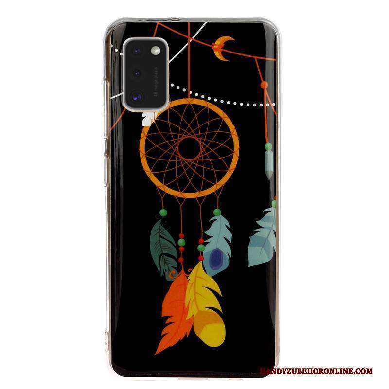 Hülle Samsung Galaxy A41 Taschen Handyhüllen Anti-sturz, Case Samsung Galaxy A41 Karikatur Leuchtende Schwarz