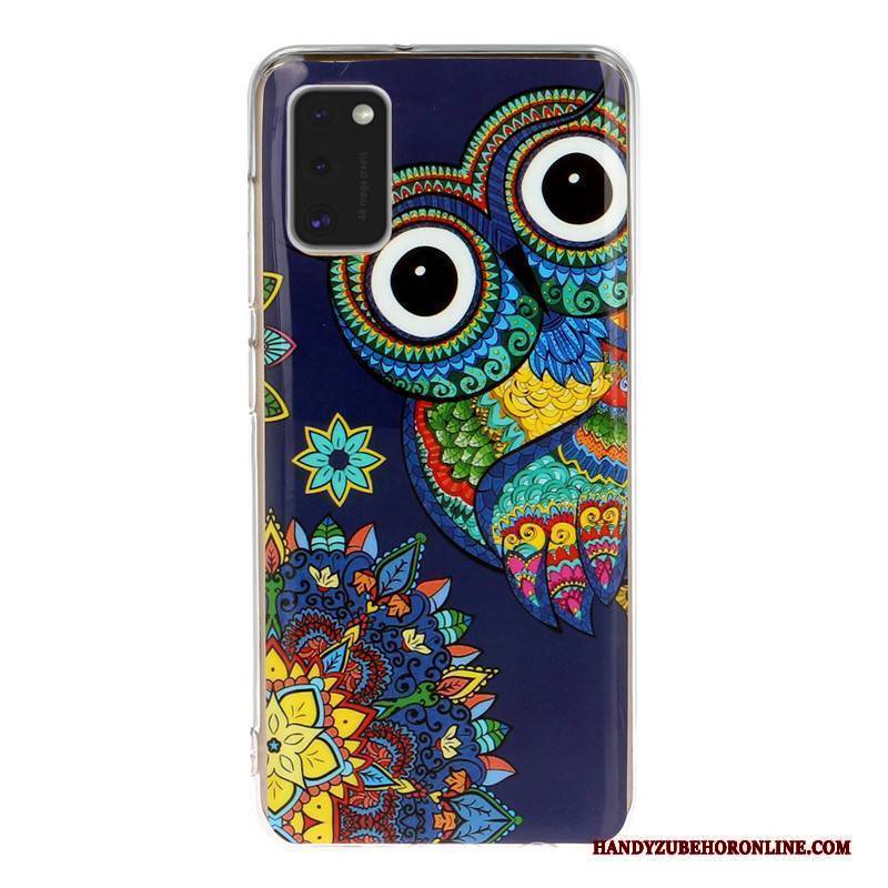 Hülle Samsung Galaxy A41 Taschen Handyhüllen Anti-sturz, Case Samsung Galaxy A41 Karikatur Leuchtende Schwarz