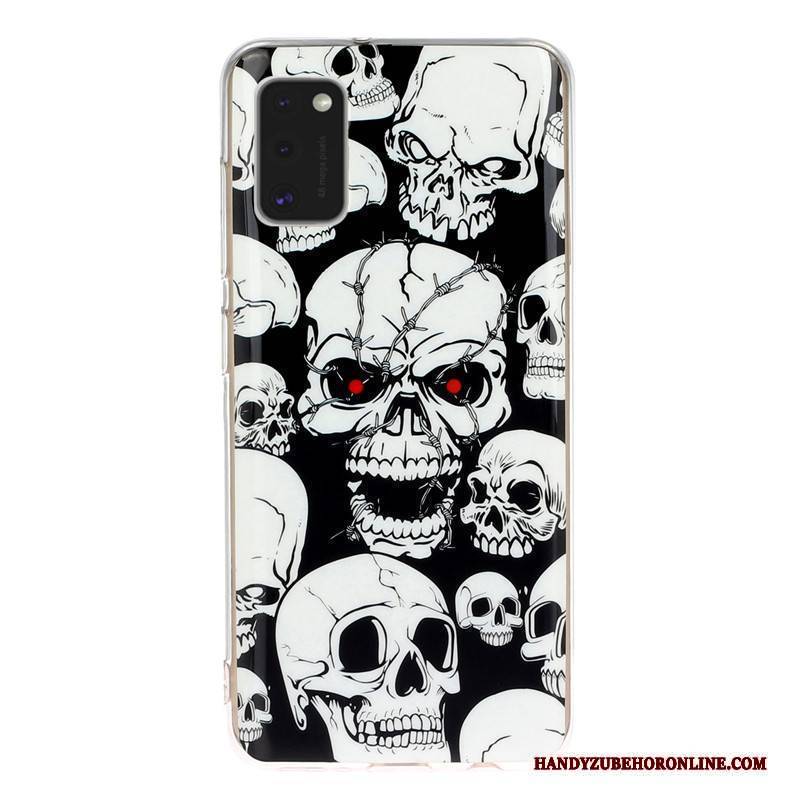 Hülle Samsung Galaxy A41 Taschen Handyhüllen Anti-sturz, Case Samsung Galaxy A41 Karikatur Leuchtende Schwarz