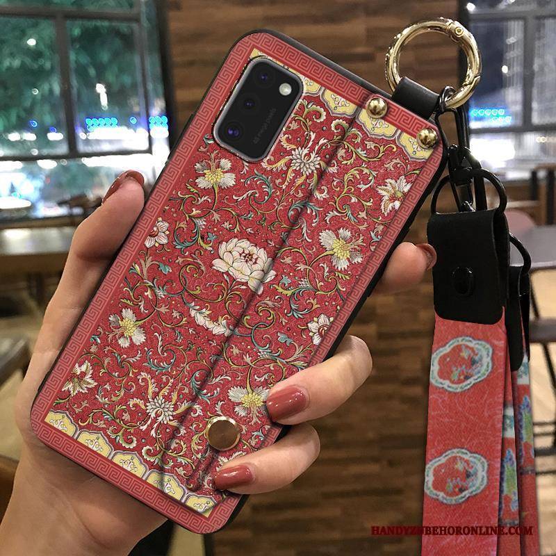 Hülle Samsung Galaxy A41 Weiche Rosa Chinesische Art, Case Samsung Galaxy A41 Kreativ Hängende Verzierungen Handyhüllen