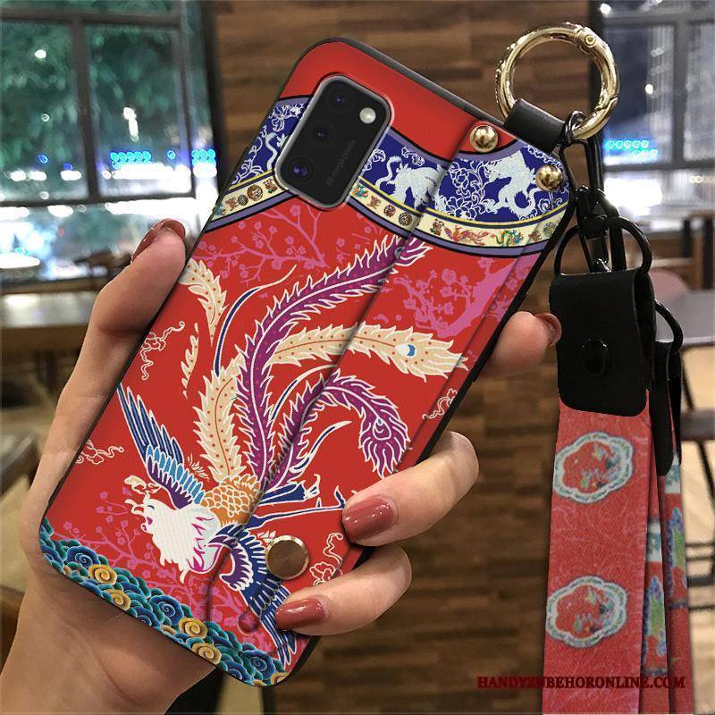 Hülle Samsung Galaxy A41 Weiche Rosa Chinesische Art, Case Samsung Galaxy A41 Kreativ Hängende Verzierungen Handyhüllen