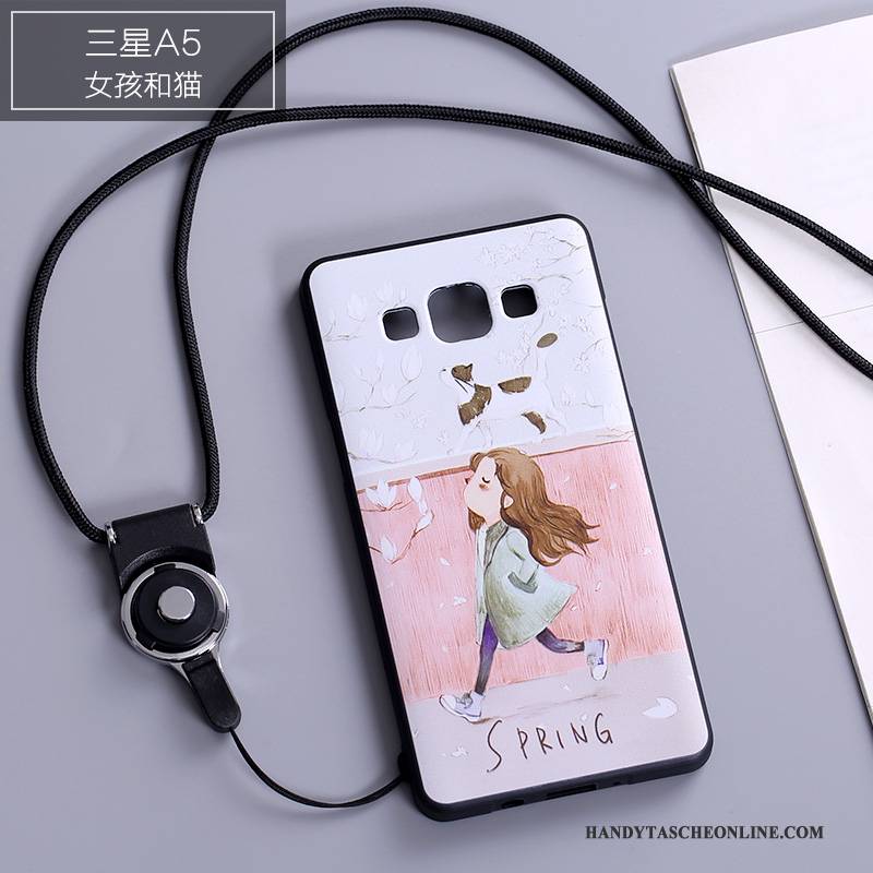 Hülle Samsung Galaxy A5 2015 Kreativ Handyhüllen Nette, Case Samsung Galaxy A5 2015 Karikatur Weiß Persönlichkeit