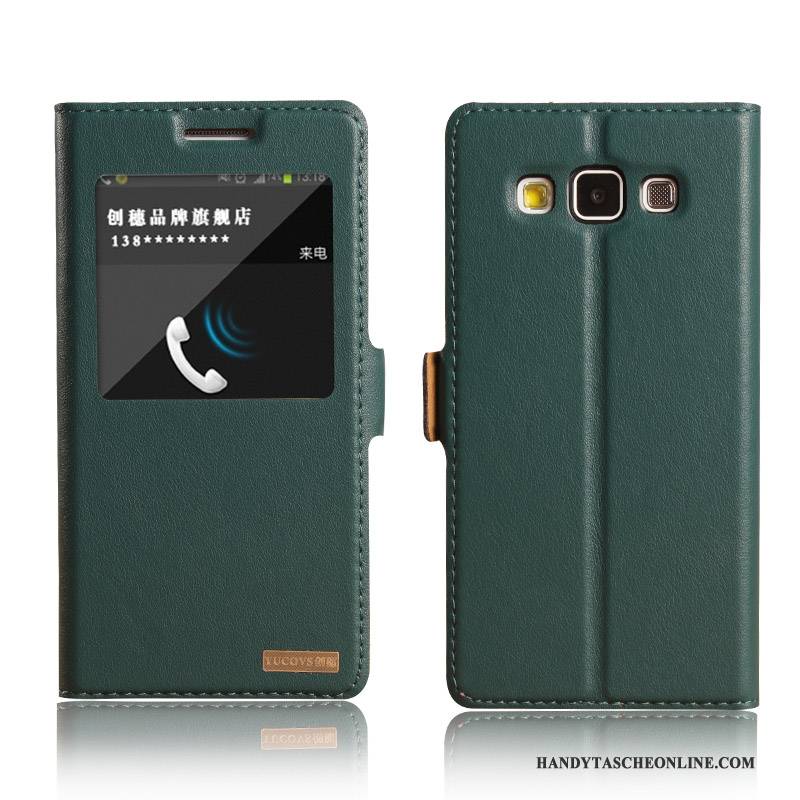 Hülle Samsung Galaxy A5 2015 Leder Schlafsaal Handyhüllen, Case Samsung Galaxy A5 2015 Lederhülle Gelb