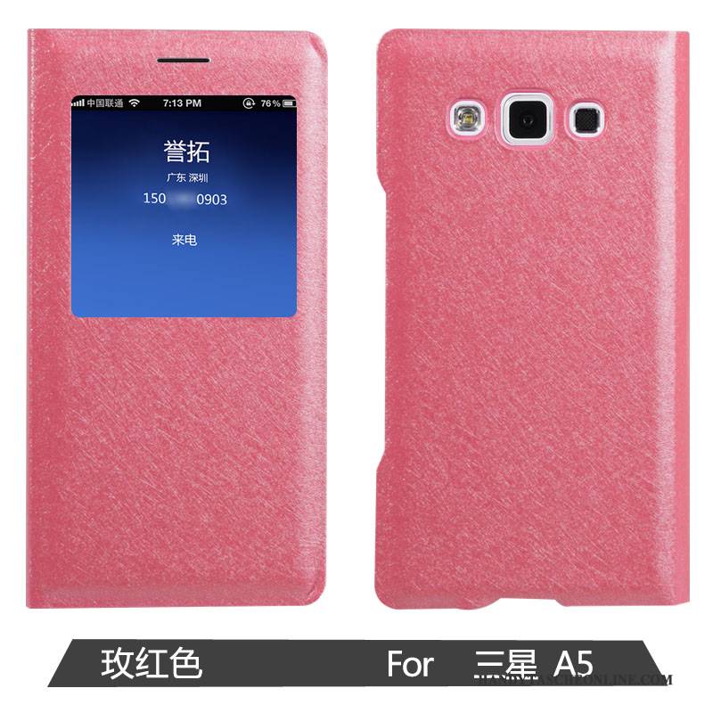 Hülle Samsung Galaxy A5 2015 Lederhülle Anti-sturz Handyhüllen, Case Samsung Galaxy A5 2015 Folio Rosa