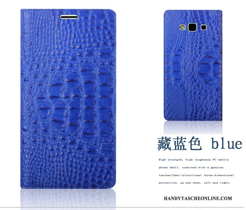 Hülle Samsung Galaxy A5 2015 Lederhülle Handyhüllen Lila, Case Samsung Galaxy A5 2015 Schutz Krokodilmuster