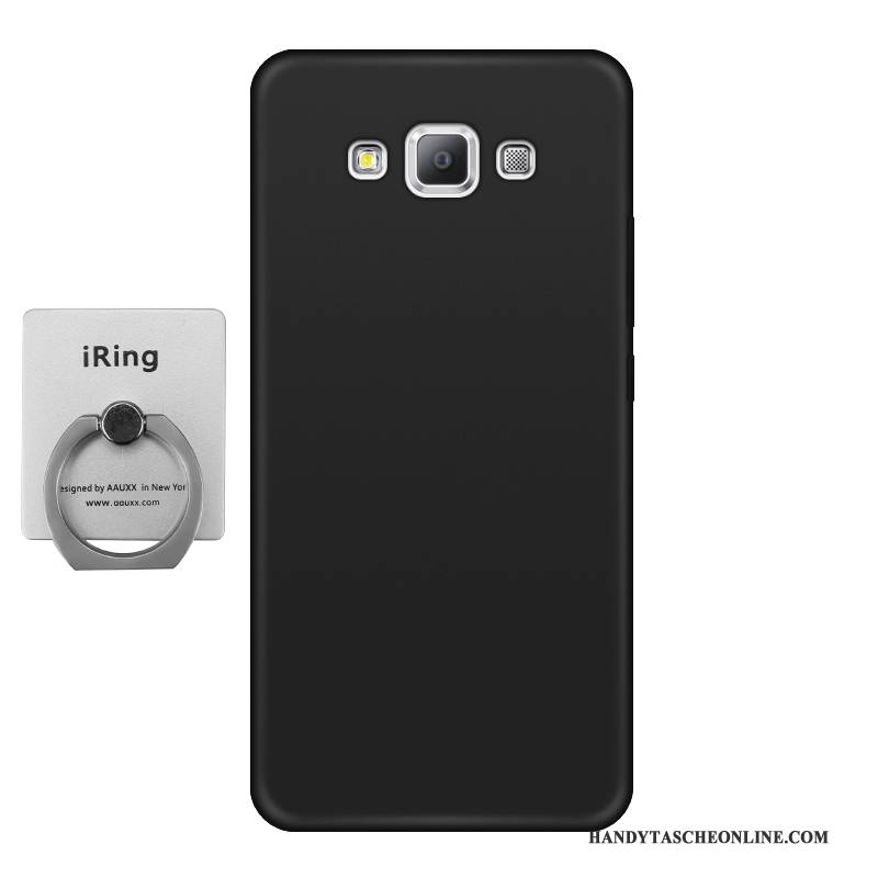 Hülle Samsung Galaxy A5 2015 Taschen Nubuck Handyhüllen, Case Samsung Galaxy A5 2015 Schutz Dunkelblau Einfach