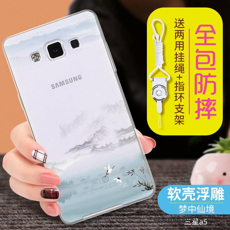 Hülle Samsung Galaxy A5 2015 Weiche Handyhüllen Hellblau, Case Samsung Galaxy A5 2015 Silikon Anti-sturz Transparent