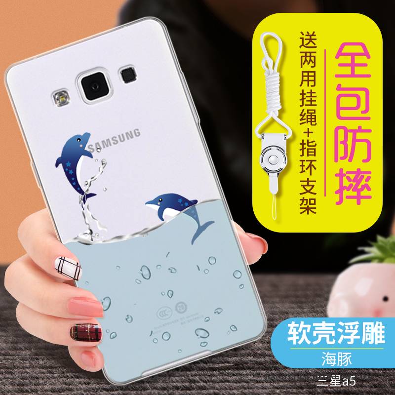 Hülle Samsung Galaxy A5 2015 Weiche Handyhüllen Hellblau, Case Samsung Galaxy A5 2015 Silikon Anti-sturz Transparent