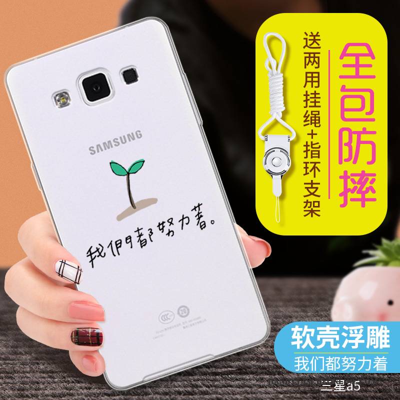 Hülle Samsung Galaxy A5 2015 Weiche Handyhüllen Hellblau, Case Samsung Galaxy A5 2015 Silikon Anti-sturz Transparent