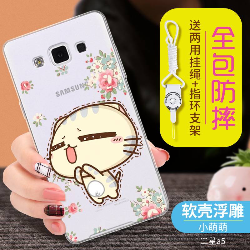 Hülle Samsung Galaxy A5 2015 Weiche Handyhüllen Hellblau, Case Samsung Galaxy A5 2015 Silikon Anti-sturz Transparent