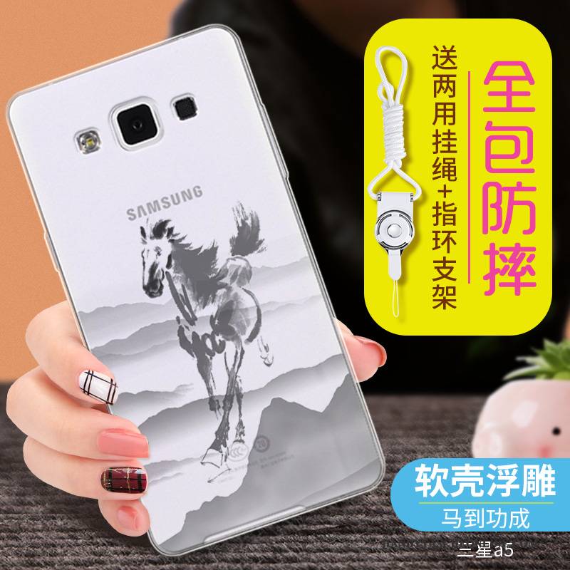 Hülle Samsung Galaxy A5 2015 Weiche Handyhüllen Hellblau, Case Samsung Galaxy A5 2015 Silikon Anti-sturz Transparent