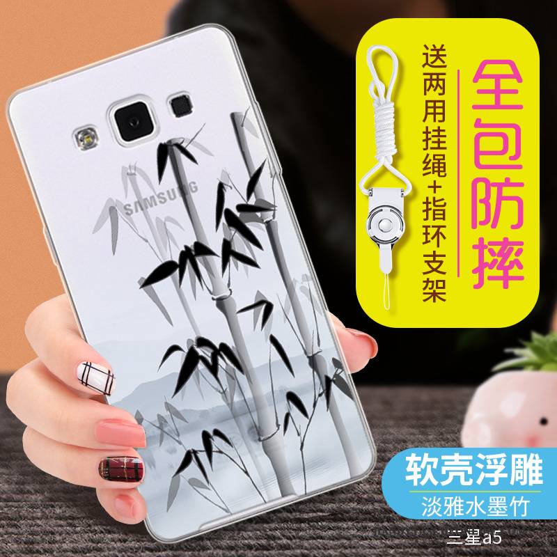 Hülle Samsung Galaxy A5 2015 Weiche Handyhüllen Hellblau, Case Samsung Galaxy A5 2015 Silikon Anti-sturz Transparent