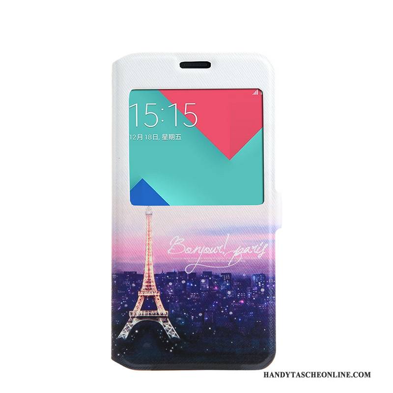 Hülle Samsung Galaxy A5 2016 Folio Rosa Fenster Öffnen, Case Samsung Galaxy A5 2016 Weiche Handyhüllen