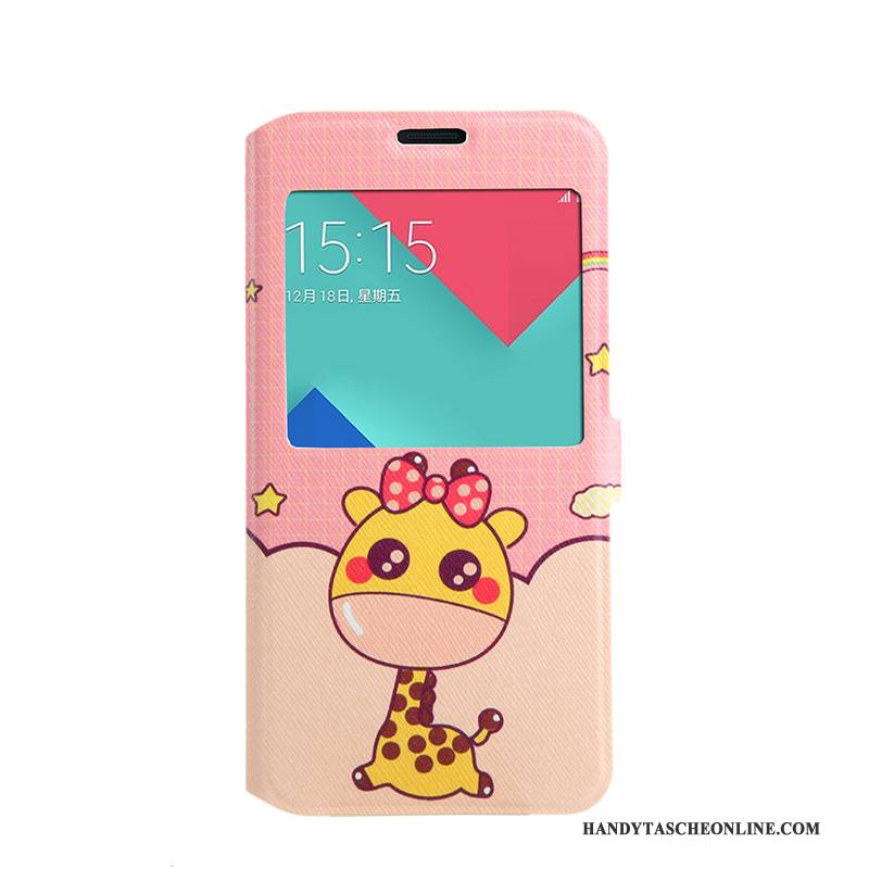 Hülle Samsung Galaxy A5 2016 Folio Rosa Fenster Öffnen, Case Samsung Galaxy A5 2016 Weiche Handyhüllen