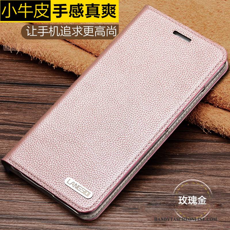 Hülle Samsung Galaxy A5 2016 Lederhülle Kuh Mini, Case Samsung Galaxy A5 2016 Leder Gold Anti-sturz