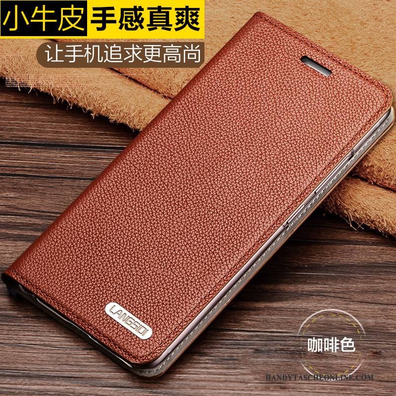 Hülle Samsung Galaxy A5 2016 Lederhülle Kuh Mini, Case Samsung Galaxy A5 2016 Leder Gold Anti-sturz