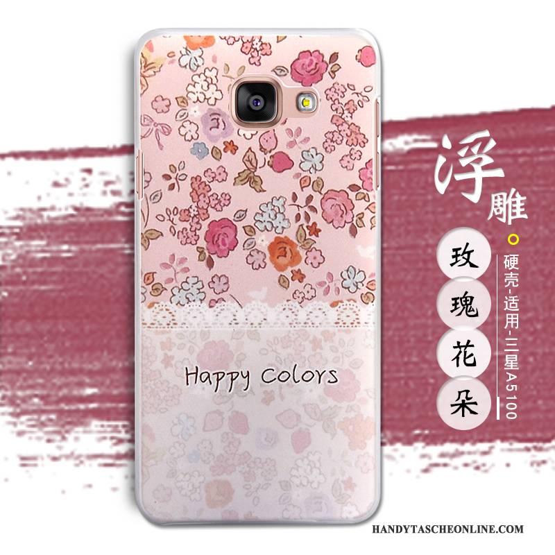 Hülle Samsung Galaxy A5 2016 Prägung Rosa Handyhüllen, Case Samsung Galaxy A5 2016 Schutz