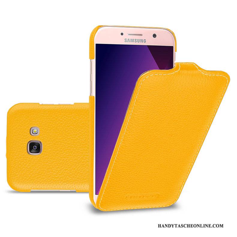 Hülle Samsung Galaxy A5 2017 Lederhülle Gelb Handyhüllen, Case Samsung Galaxy A5 2017 Schutz