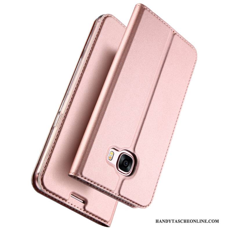 Hülle Samsung Galaxy A5 2017 Lederhülle Leicht Gold, Case Samsung Galaxy A5 2017 Schutz Business