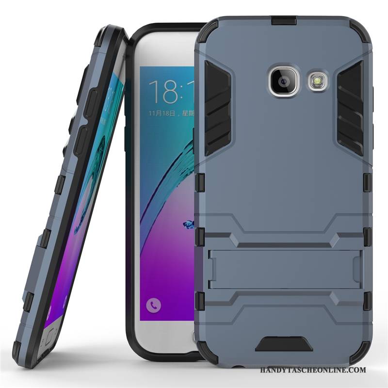 Hülle Samsung Galaxy A5 2017 Silikon Schwer Dunkelblau, Case Samsung Galaxy A5 2017 Schutz Handyhüllen Anti-sturz