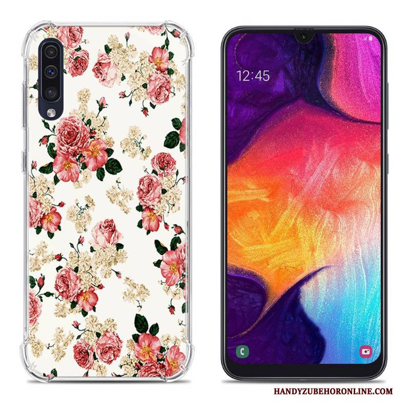 Hülle Samsung Galaxy A50 Kreativ Handyhüllen Rosa, Case Samsung Galaxy A50 Gemalt Anti-sturz Ballon