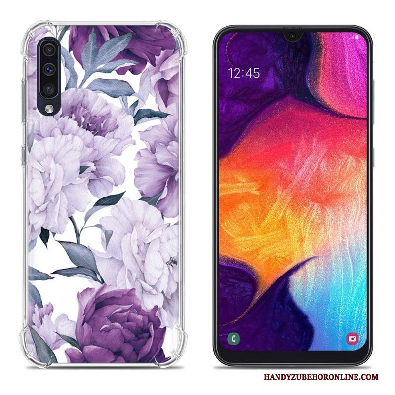 Hülle Samsung Galaxy A50 Kreativ Handyhüllen Rosa, Case Samsung Galaxy A50 Gemalt Anti-sturz Ballon