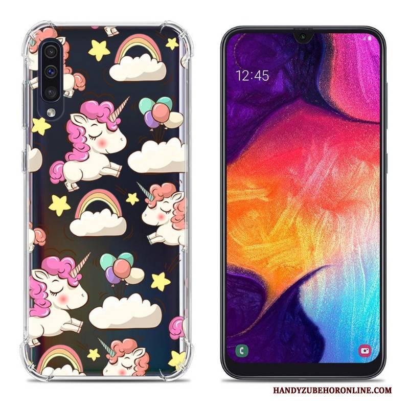 Hülle Samsung Galaxy A50 Kreativ Handyhüllen Rosa, Case Samsung Galaxy A50 Gemalt Anti-sturz Ballon