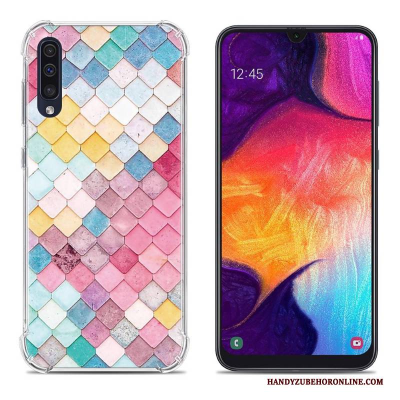 Hülle Samsung Galaxy A50 Kreativ Handyhüllen Rosa, Case Samsung Galaxy A50 Gemalt Anti-sturz Ballon