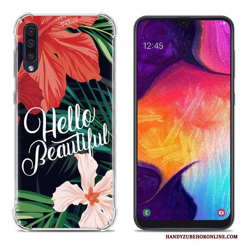 Hülle Samsung Galaxy A50 Kreativ Handyhüllen Rosa, Case Samsung Galaxy A50 Gemalt Anti-sturz Ballon