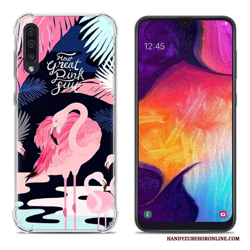 Hülle Samsung Galaxy A50 Kreativ Handyhüllen Rosa, Case Samsung Galaxy A50 Gemalt Anti-sturz Ballon