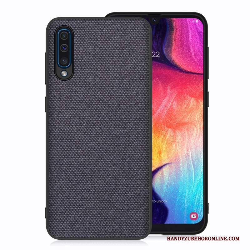 Hülle Samsung Galaxy A50 Rot Stoff, Case Samsung Galaxy A50 Handyhüllen