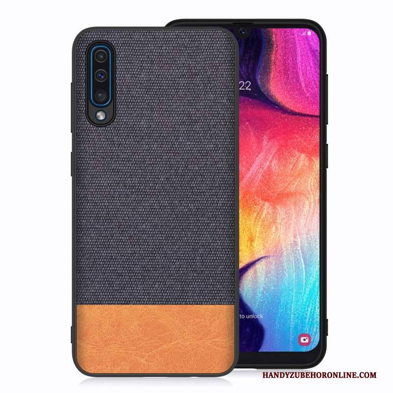 Hülle Samsung Galaxy A50 Rot Stoff, Case Samsung Galaxy A50 Handyhüllen