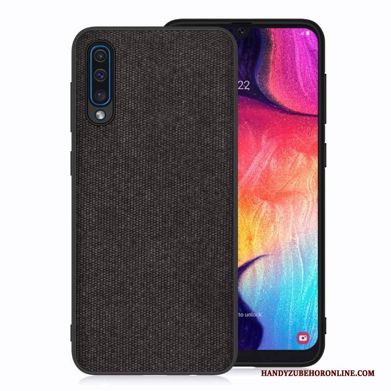 Hülle Samsung Galaxy A50 Rot Stoff, Case Samsung Galaxy A50 Handyhüllen