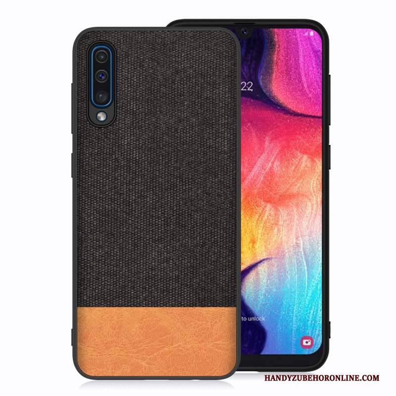 Hülle Samsung Galaxy A50 Rot Stoff, Case Samsung Galaxy A50 Handyhüllen