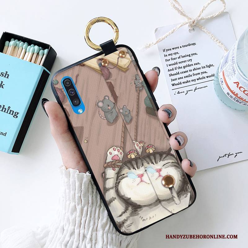 Hülle Samsung Galaxy A50 Schutz Kaninchen Anti-sturz, Case Samsung Galaxy A50 Karikatur Handyhüllen Grau