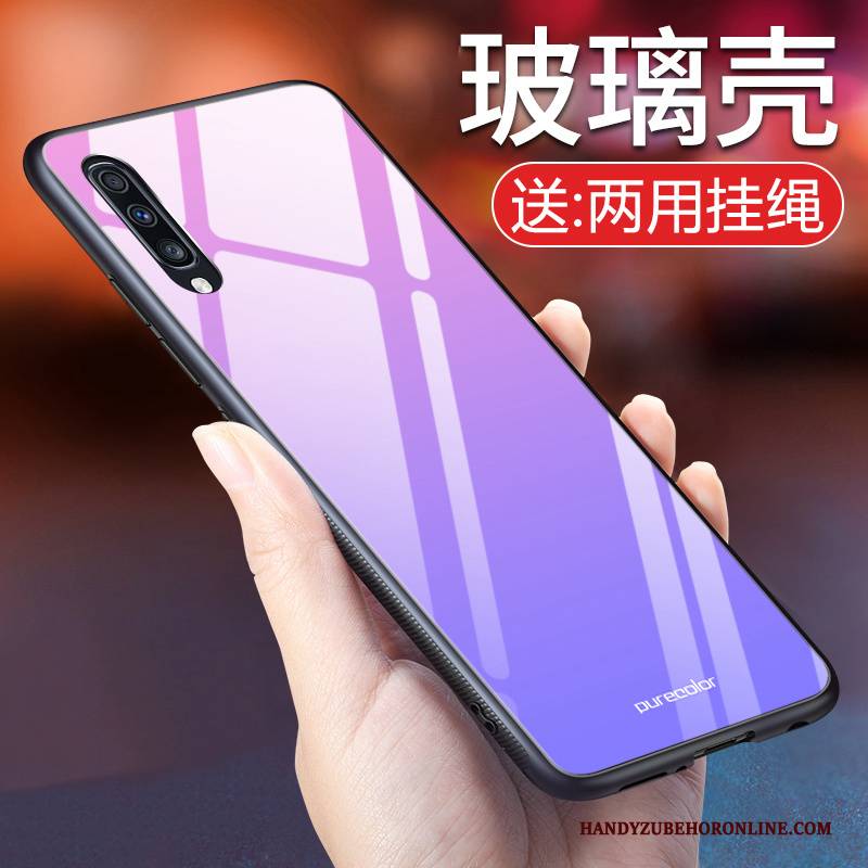 Hülle Samsung Galaxy A50 Silikon Farbverlauf Handyhüllen, Case Samsung Galaxy A50 Weiche Lila Trend