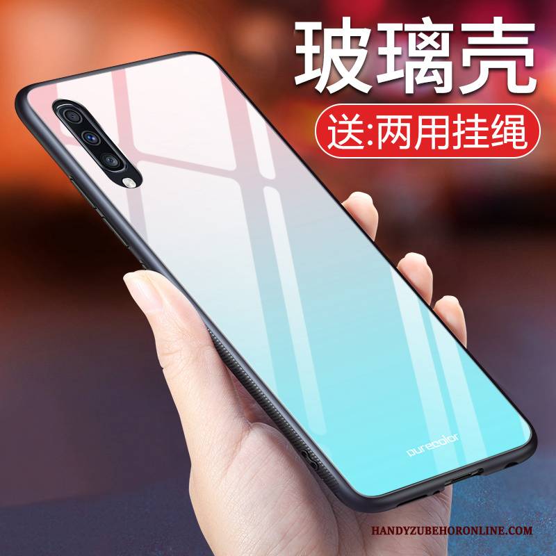 Hülle Samsung Galaxy A50 Silikon Farbverlauf Handyhüllen, Case Samsung Galaxy A50 Weiche Lila Trend