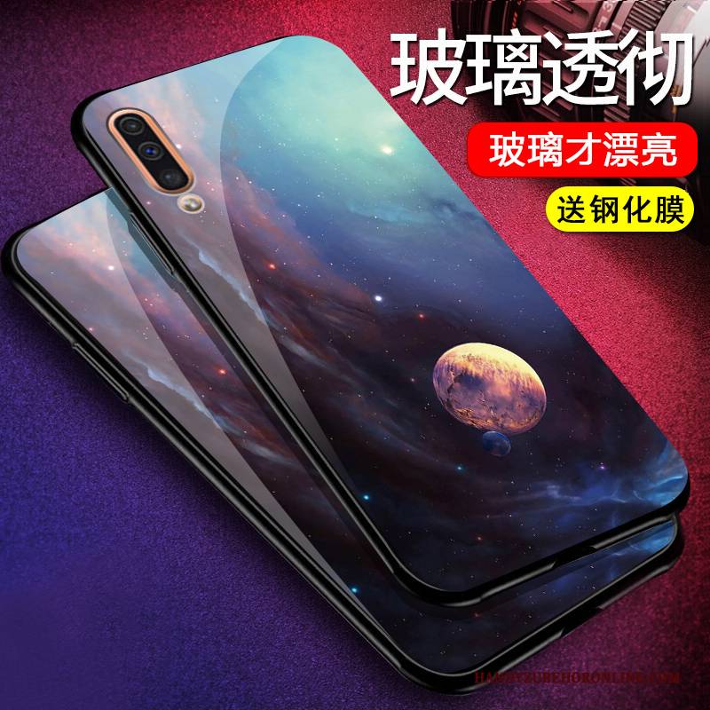 Hülle Samsung Galaxy A50 Silikon Handyhüllen Anti-sturz, Case Samsung Galaxy A50 Kreativ Glas Trend