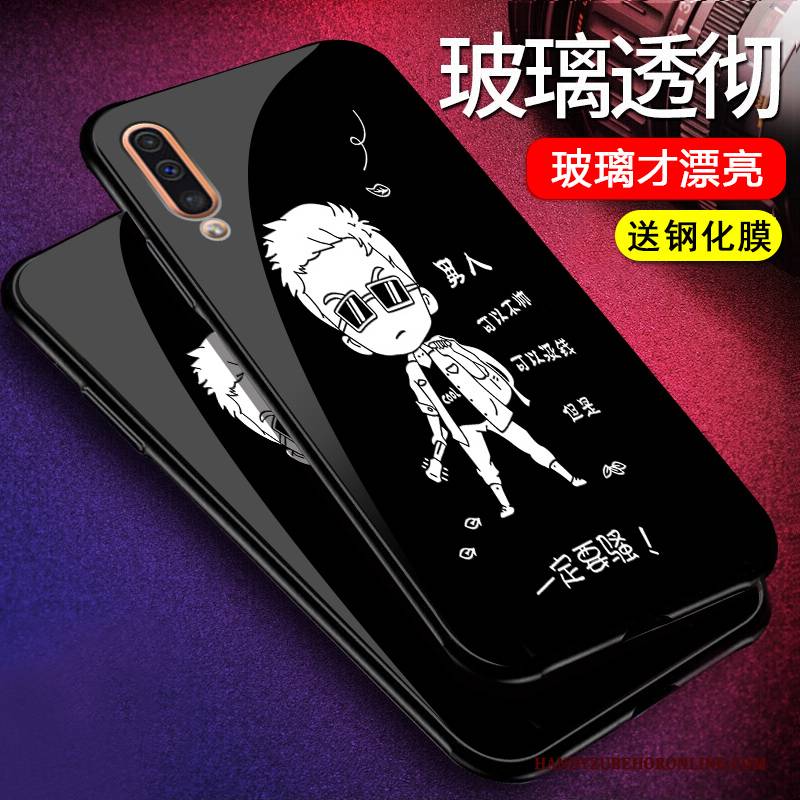 Hülle Samsung Galaxy A50 Silikon Handyhüllen Anti-sturz, Case Samsung Galaxy A50 Kreativ Glas Trend